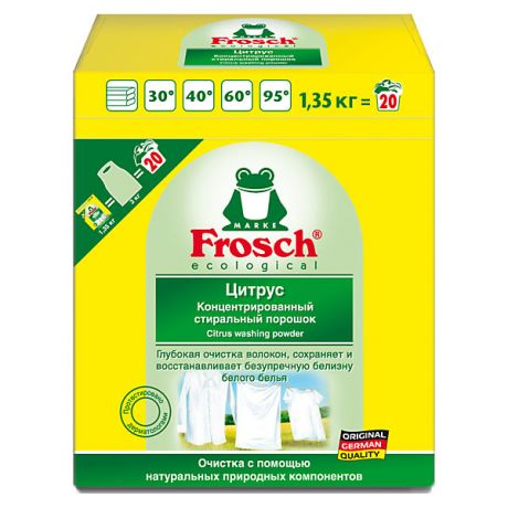 Frosch Стиральный порошок Frosch Цитрус с отбеливателем, 1,35 кг