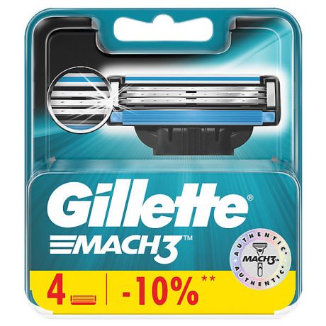 Gillette Сменные кассеты Gillette Mach3 4 шт