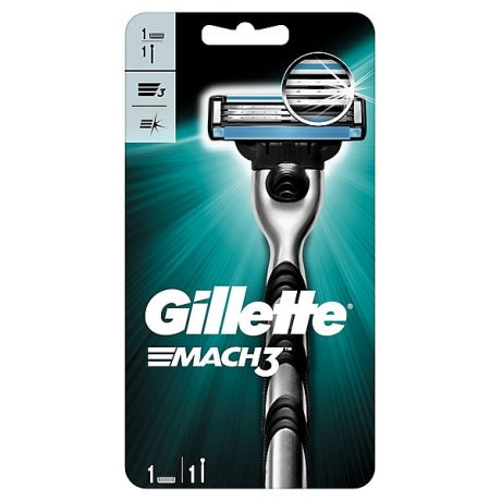 Gillette Мужская бритва Gillette Mach3 с 1 сменной кассетой