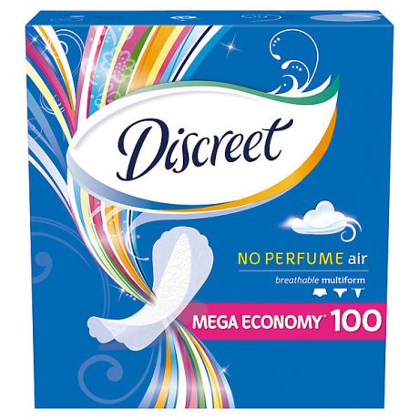Discreet Женские ежедневные прокладки DISCREET Air Multiform, 100 шт.