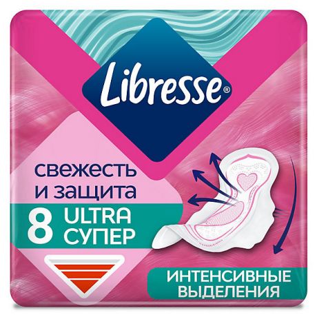 Libresse Прокладки гигиенические Libresse Ultra Super с мягкой поверхностью, 8 шт