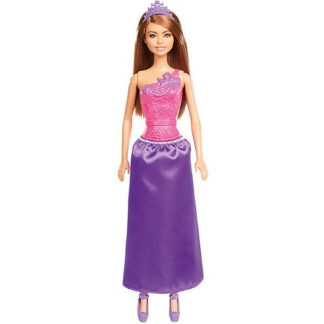 Mattel Кукла Barbie "Принцесса" шатенка, в сиреневой юбке, 28 см, GGJ95
