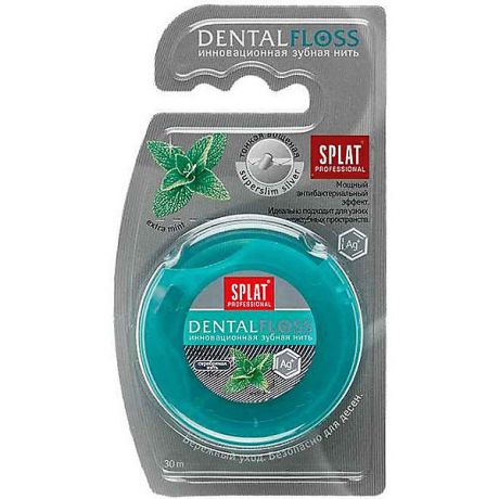 Splat Зубная нить супертонкая Splat Professional Dental Floss Мята-волокна серебра, 30 м