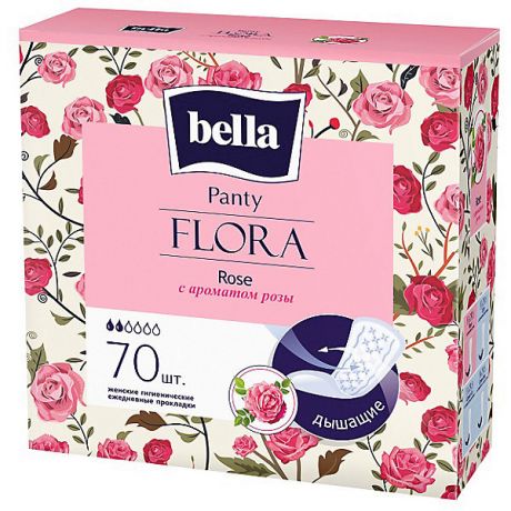Bella Ежедневные прокладки Bella Panty Flora Rose 70 шт, с ароматом розы