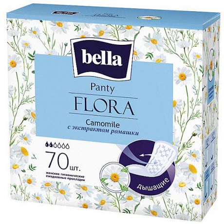 Bella Ежедневные прокладки Bella Panty Flora Camomile 70 шт, с экстрактом ромашки