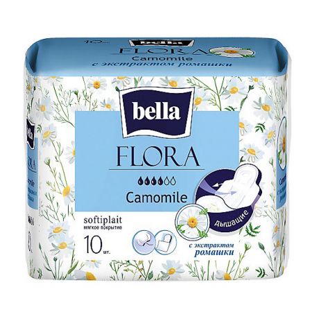 Bella Прокладки Bella Flora Camomile с экстрактом ромашки, 4 капли, 10 шт