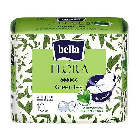Bella Прокладки Bella Flora Green tea с экстрактом зеленого чая, 4 капли, 10 шт