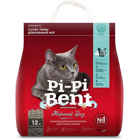 Pi-Pi Bent Наполнитель для кошачьих туалетов Pi-Pi Bent Морской бриз комкующийся, 5 кг