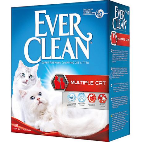 Ever Clean Наполнитель для кошачьих туалетов Ever Clean Multiple Cat комкующийся, 10 л