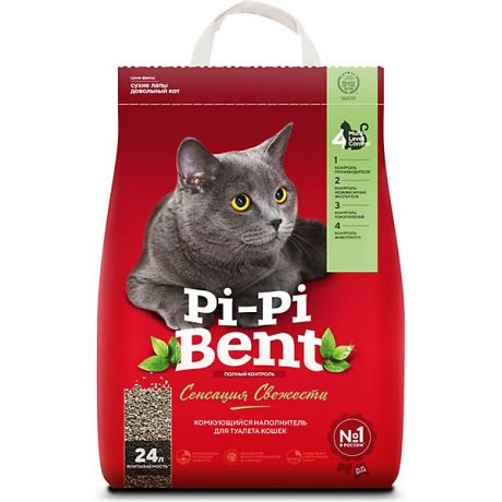Pi-Pi Bent Наполнитель для кошачьих туалетов Pi-Pi Bent Сенсация свежести комкующийся, 10 кг