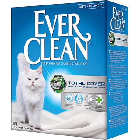 Ever Clean Наполнитель для кошачьих туалетов Ever Clean Total Cover комкующийся, 10 л