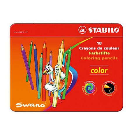 STABILO Набор цветных карандашей Stabilo, 18 цветов, в металлическом футляре
