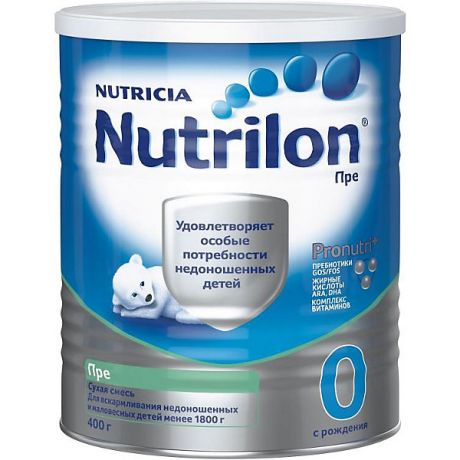 Nutrilon Специальная молочная смесь Nutrilon Пре 0 для недоношенных детей с 0 мес, 400 г