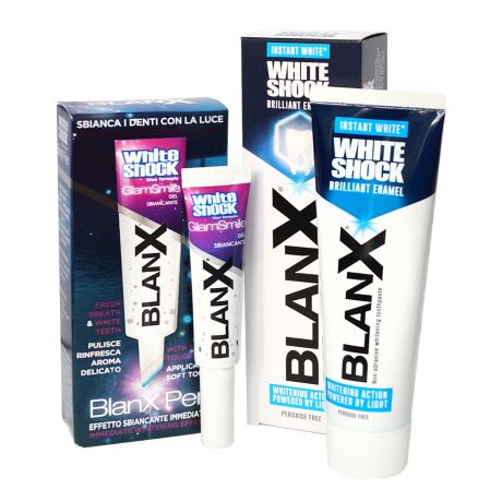 Blanx Набор BlanX Express White: Отбеливающий гель-карандаш White Shock, 12 мл + Отбеливающая зубная паста White Shock Instant White, 75 мл (Blanx, Зубные пасты Blanx)