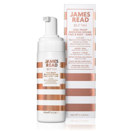 James Read Бронзирующий мусс для новичков темный Fool Proof Bronzing Mousse Face & Body Dark 100 мл (James Read, Лицо и тело)