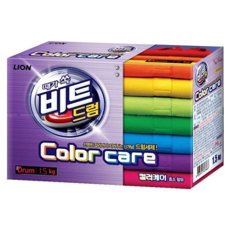 Cj Lion Концентрированный стиральный порошок Beat Drum Color Care защита цвета для цветного белья для автоматической стирки коробка 1,5 кг (Cj Lion, Стирка Cj Lion)
