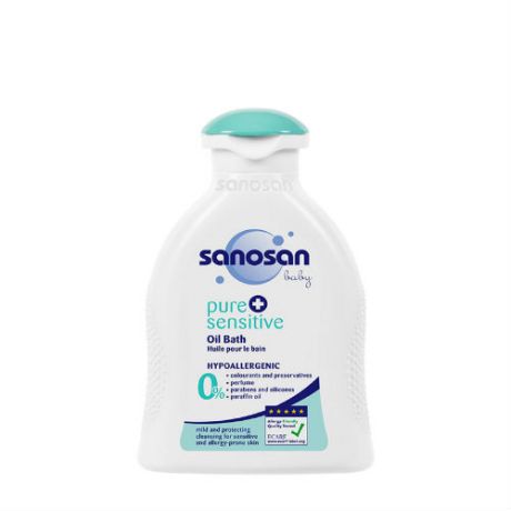 Sanosan Детское масло для купания малыша Pure+Sensitive, 200 мл (Sanosan, Pure+sensitive)