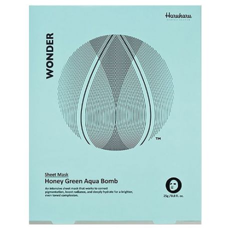 Haruharu wonder Набор масок для лица интенсивно увлажняющих Honey Green Aqua Bomb Mask 5 х 25 гр (Haruharu wonder, Для лица)