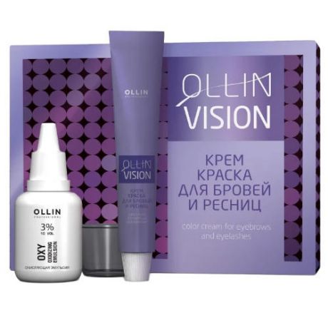 Ollin Professional Крем-краска для бровей и ресниц, черный, в наборе, 20 мл (Ollin Professional, Техническая линия)