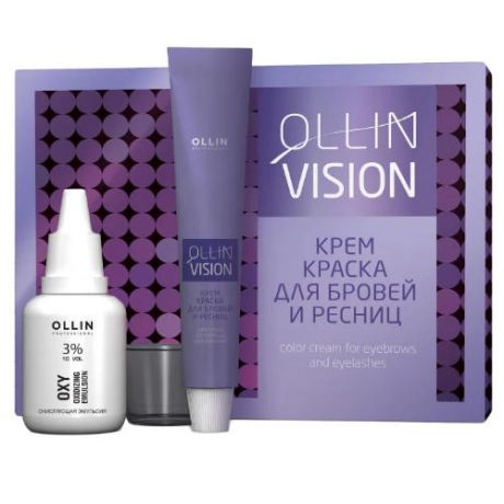 Ollin Professional Крем-краска для бровей и ресниц, графит, в наборе, 20 мл (Ollin Professional, Техническая линия)