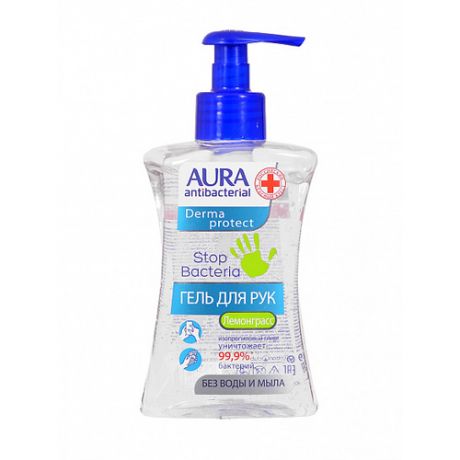 Aura Гель для рук антибактериальный Derma Protect изопропиловый спирт 250 мл (Aura, Жидкое мыло)