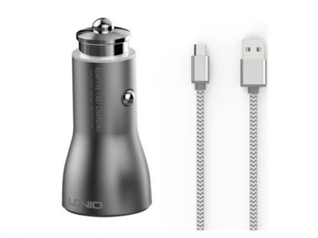 Зарядное устройство Ldnio C407Q 2xUSB + Cable USB Type-C Silver LD_B4411