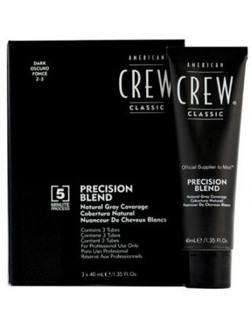 American Crew Precision Blend Краска для седых волос темный оттенок 2/3 3х40 мл (American Crew, Камуфляж седины)