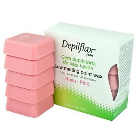 Depilflax Воск Розовый (плотный) для чувствительной кожи 500 г (Depilflax, Для тела)