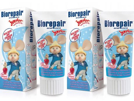 Biorepair Набор Детская зубная паста Junior Kids Strawberry от 0 до 6 лет, 50 мл*2 штуки (Biorepair, Детская гамма)