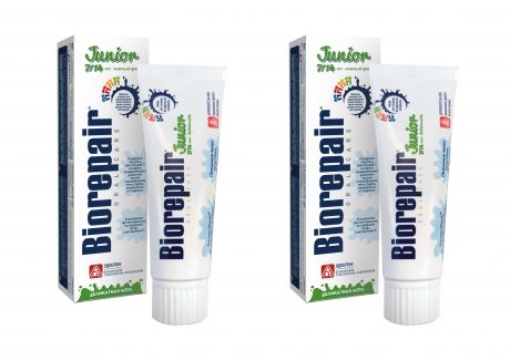 Biorepair Набор Junior Mint Детская зубная паста с витамином Е и ароматом сладкой мяты 75 мл*2 штуки (Biorepair, Детская гамма)