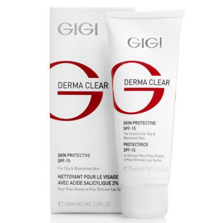 GIGI Крем увлажняющий защитный SPF 15, 75 мл (GIGI, Derma Clear)