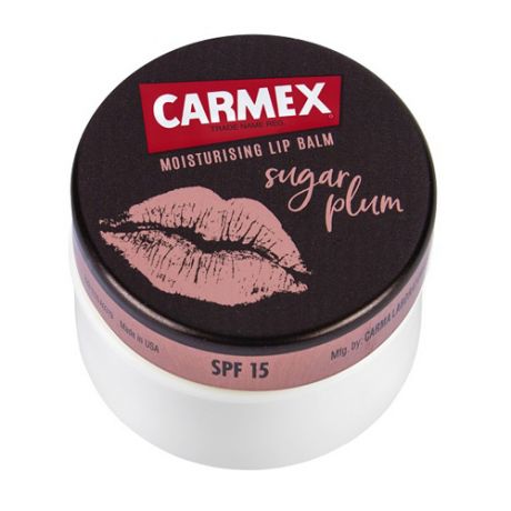Carmex Бальзам для губ сахарная слива с защитным фактором SPF 15 в баночке (Carmex, Для губ)