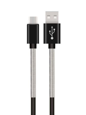 Аксессуар Krutoff USB Type-C Spring 1m Black 15151