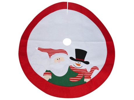 Юбка для декорирования ёлки Kaemingk Новогодние мотивы Санта и Снеговичок 100cm AAF202240 / 173183