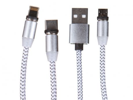Аксессуар Red Line USB - Type-C / Lightning / MicroUSB Silver УТ000023354