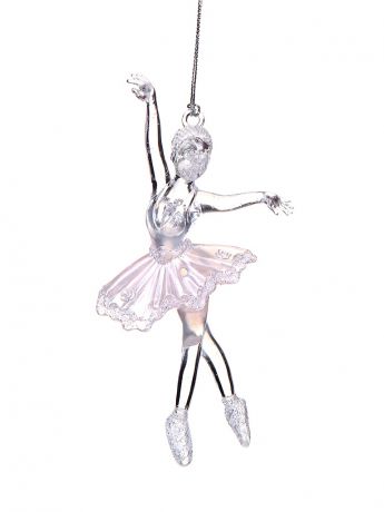 Ёлочное украшение Forest Market Балерина 15.2cm Transparent-Pink-Silver 150733