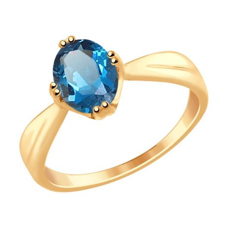 Кольцо SOKOLOV из золота с синим топазом