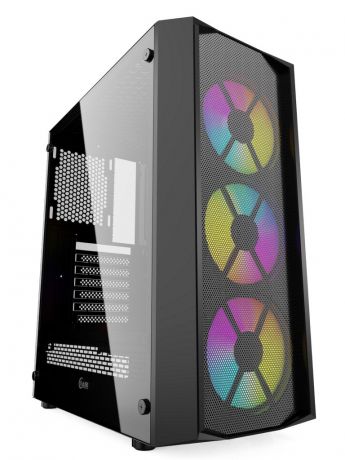 Корпус Powercase Rhombus X3 Mesh LED ATX Tempered Glass Black CMRMX-L3