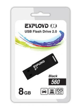 USB Flash Drive 8Gb - Exployd 560 EX-8GB-560-Black