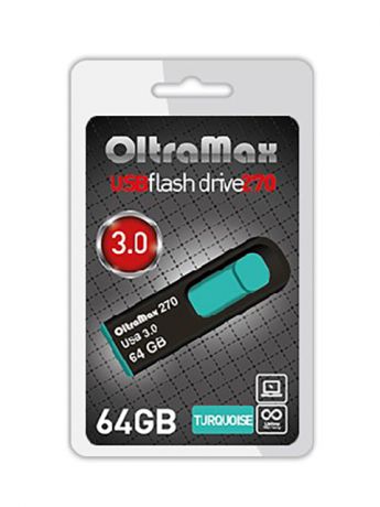 USB Flash Drive 64Gb - OltraMax 270 OM-64GB-270-Turquoise