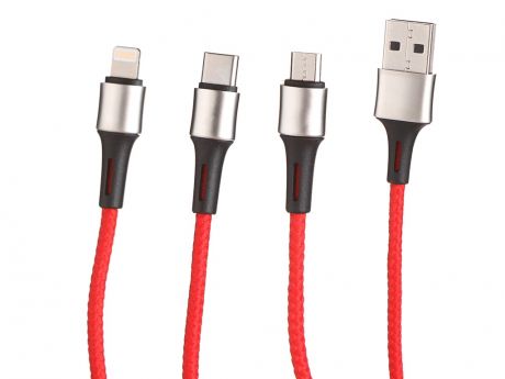 Аксессуар Baseus Caring Touch Selection 3-in-1 USB Cable Red CAMLT-GH09