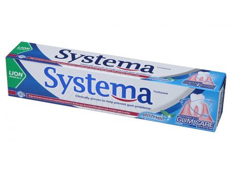 Зубная паста TJ Lion Systema Gum Care Toohtpaste Breezy Mint 160g 65231