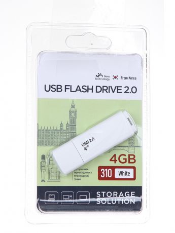 USB Flash Drive 4Gb - OltraMax 310 OM-4GB-310-White