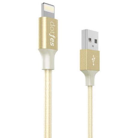 Аксессуар Dotfes USB - Lightning MFI A03F 2.5A 1m Gold 14605