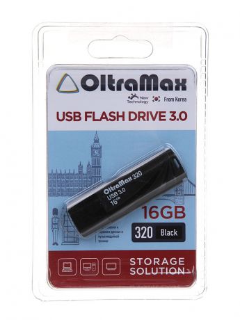 USB Flash Drive 16Gb - OltraMax 320 OM-16GB-320-Black