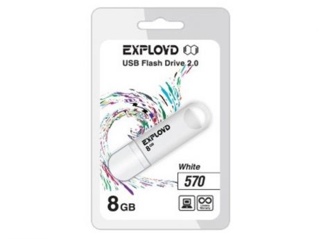 USB Flash Drive EXPLOYD 570 8GB White