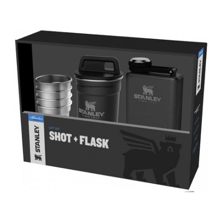 Набор термопосуды STANLEY Nesting Shot Glass Set + Flask, 0.23л, черный