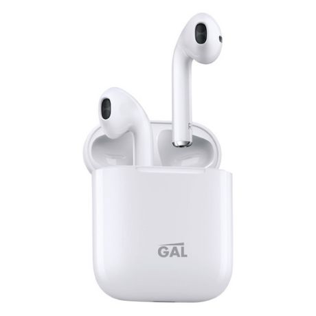 Гарнитура GAL Gal TW-3000, Bluetooth, вкладыши, белый