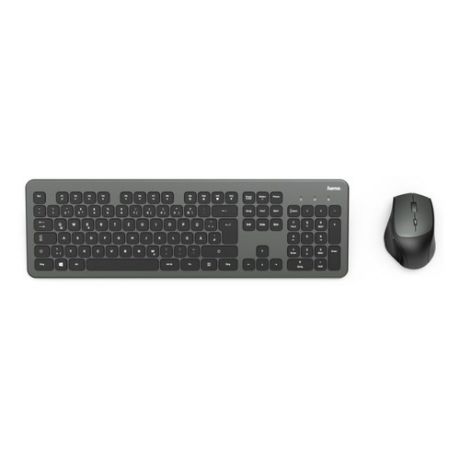 Комплект (клавиатура+мышь) HAMA KMW-700, USB 2.0, беспроводной, черный и серый [r1182677]