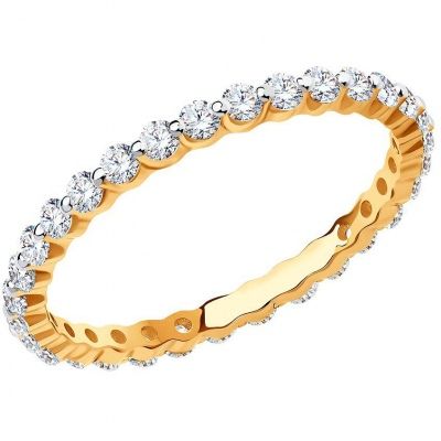 Кольцо с 30 кристаллами swarovski из красного золота